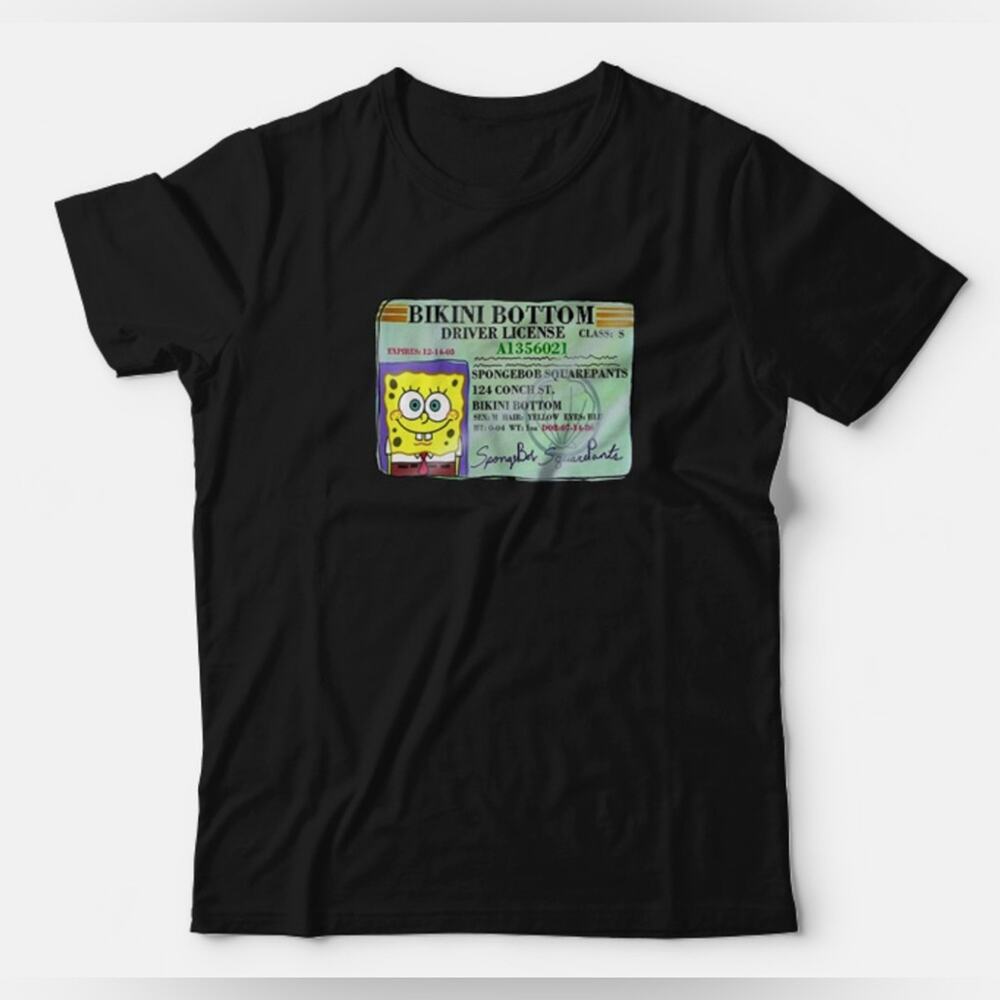 Spongebob Bikini Bottom Driver License T-shirt
